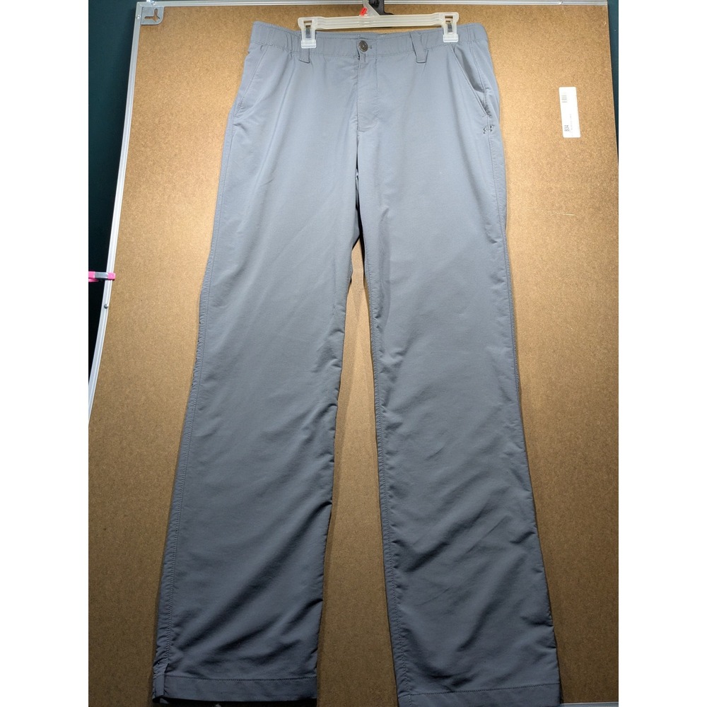 Under Armour Mens Grey Loose Fit Golf Pants 36x34 Performance Trousers